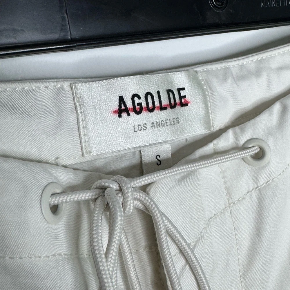 Agolde Ginerva Cargo Pants Cotton White Women’s Small - Picture 3 of 7